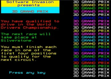 3D Grand Prix (1984)(Software Invasion)[GP] screen shot title